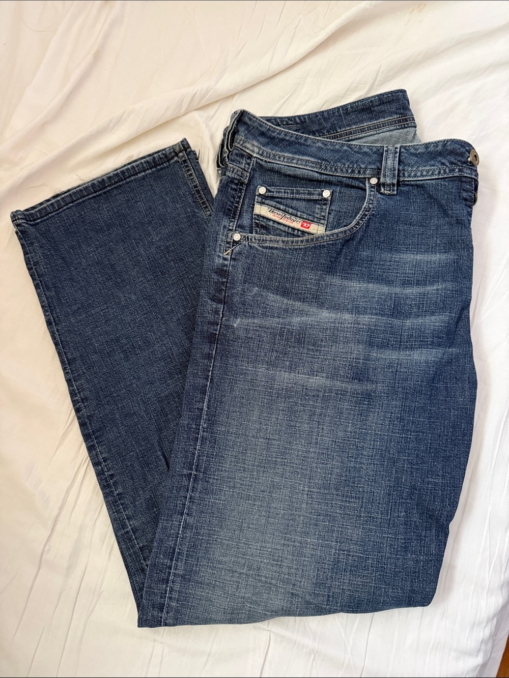 Diesel Men's Straight Jeans in Indigo Blue